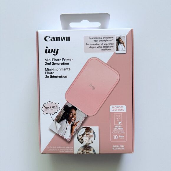CANON IVY Zero Ink Printer - Color - Photo Print - Portable - Blush Pink - Picture 1 of 2